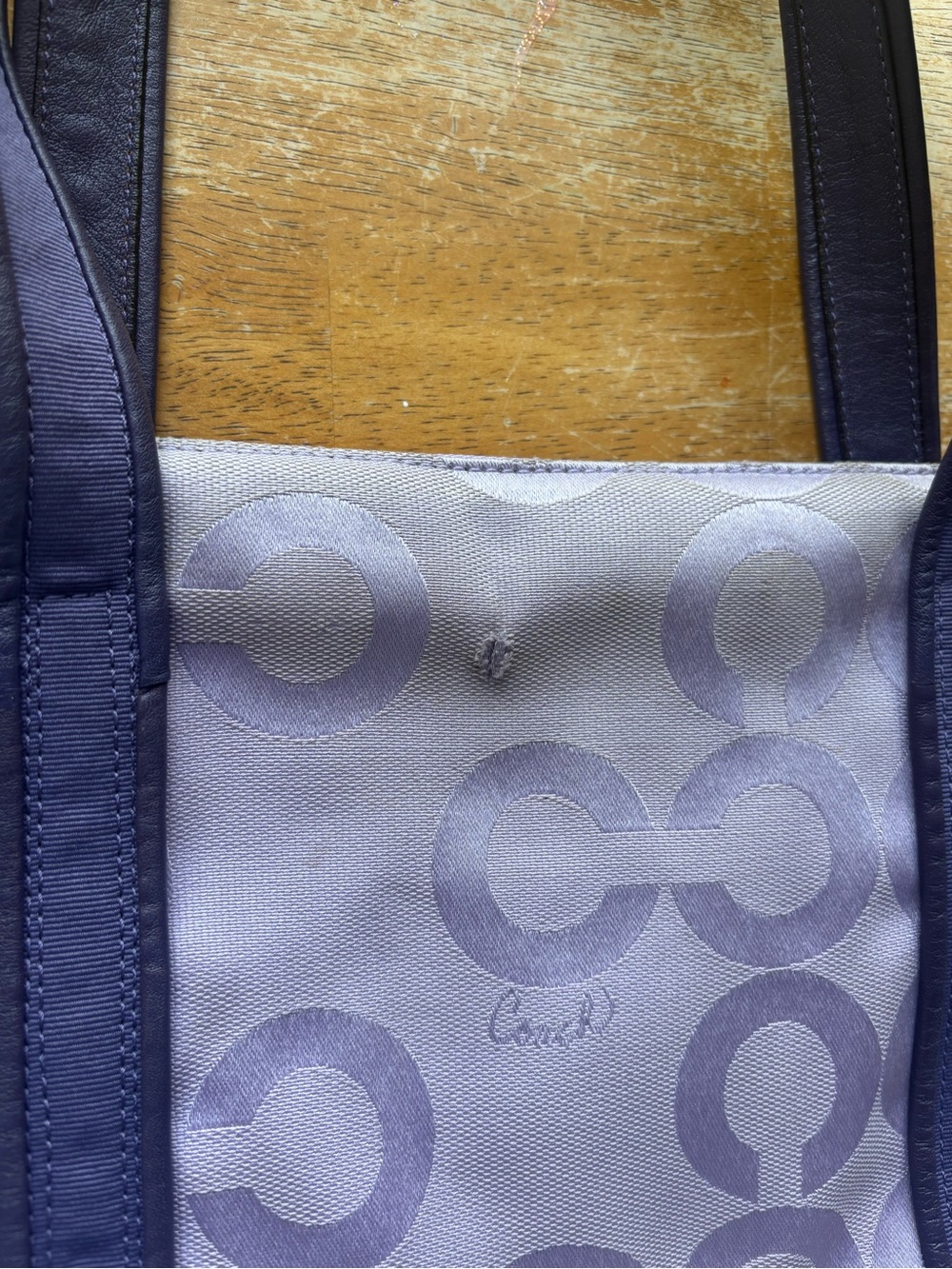 Coach Lavender Vintage y2k Poppy Tote with Dark Purple Trim 14530 - Picture 12 of 14